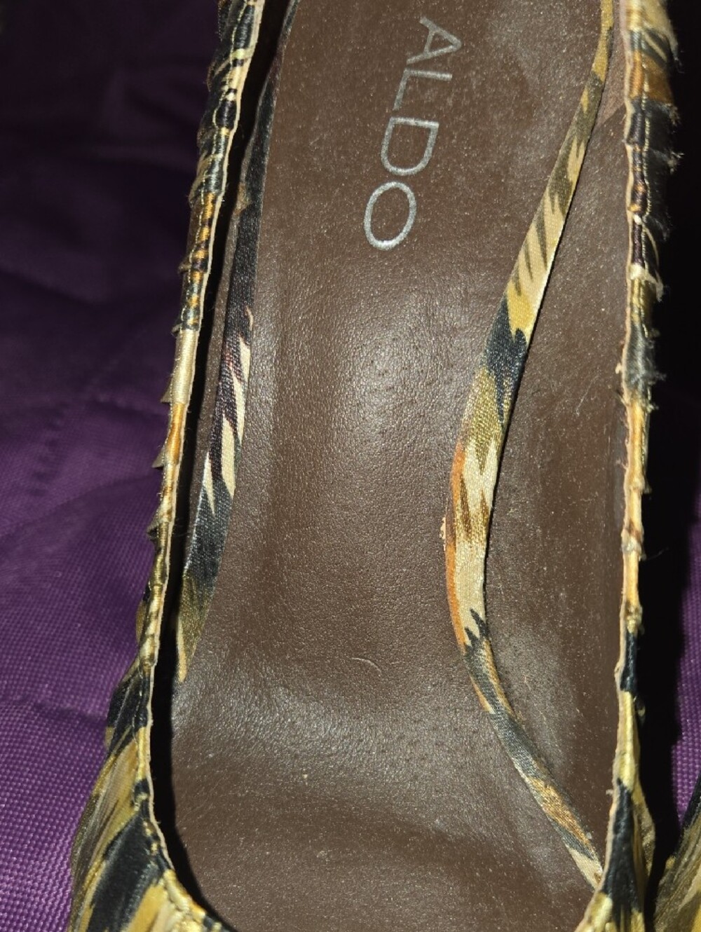 ALDO Yellow and Black Peep-Toe Heels - Picture 4 of 10